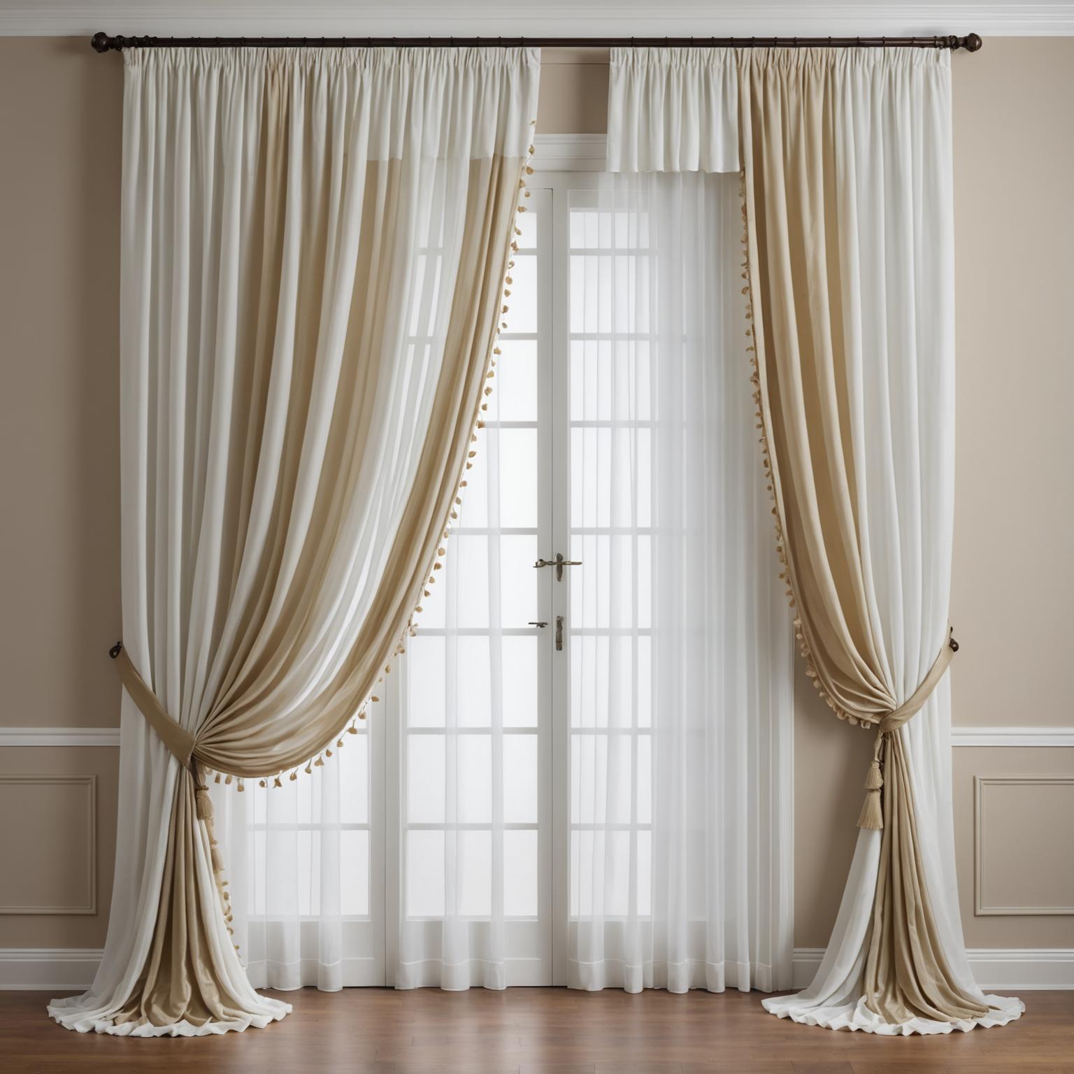Double curtain detail showing sheer and blockout layers